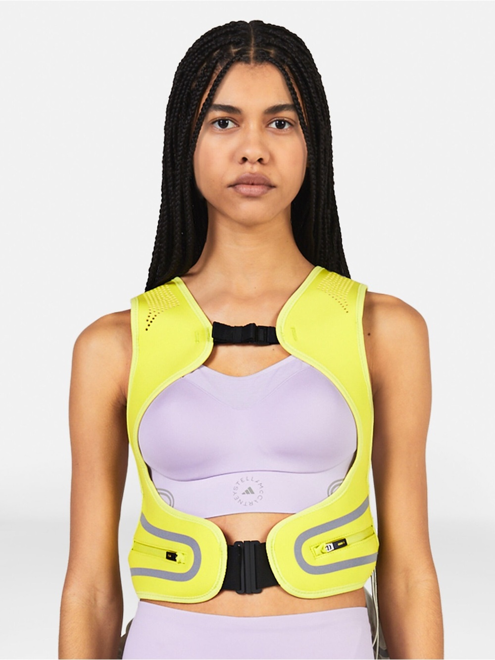 NWT Adidas Stella McCartney TruePace Running Vest Neon Yellow Reflective pockets